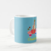 Niedliche Katzen und Geschenke| Blauer Name Kaffeetasse (Vorderseite Links)