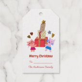 Niedliche Katzen und Geschenke Sternherz Weihnacht Geschenkanhänger (Rückseite)