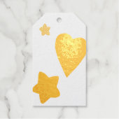 Niedliche Katzen und Geschenke Sternherz Weihnacht Geschenkanhänger (Vorderseite)