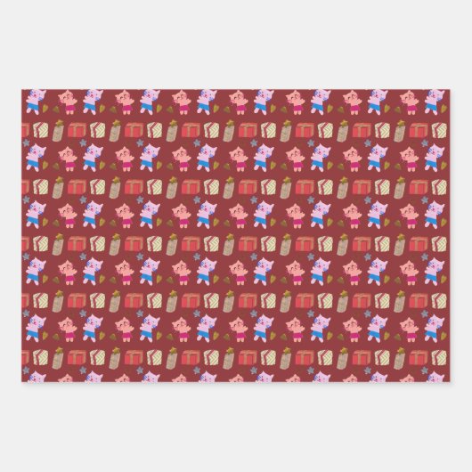 Niedliche Katzen und Geschenke Weihnachten Geschenkpapier Set (Vorderseite 2)