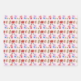 Niedliche Katzen und Geschenke Weihnachten Geschenkpapier Set