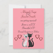 Niedliche Katzen und Herz Save the Date Hochzeitsm (Rückseite)