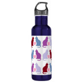 Niedliche Katzen- und Herzmuster Edelstahlflasche (Vorderseite)