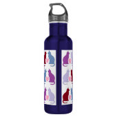 Niedliche Katzen- und Herzmuster Edelstahlflasche (Rückseite)