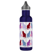 Niedliche Katzen- und Herzmuster Edelstahlflasche (Links)