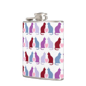 Niedliche Katzen- und Herzmuster Flachmann (Links)