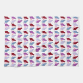 Niedliche Katzen- und Herzmuster Geschirrtuch (Horizontal)