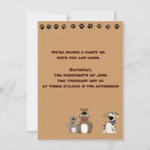 Niedliche Katzen und Hunde, Einladung zur Geburtst (Rückseite)