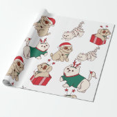 Niedliche Katzen und Hunde Weihnachten Geschenkpapier (Ungerollt)