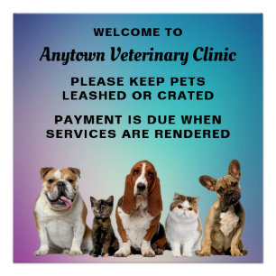 Niedliche Katzen und Hunde Willkommen Poster