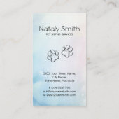 Niedliche Katzen- und Hundezeichnung Visitenkarte (Rückseite)