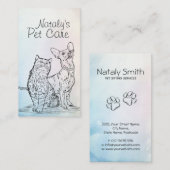 Niedliche Katzen- und Hundezeichnung Visitenkarte (Vorne/Hinten)
