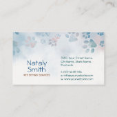 Niedliche Katzen- und Hundezeichnung Visitenkarte (Rückseite)