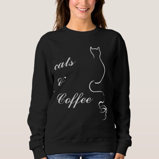 Niedliche Katzen und Kaffee Sweatshirt (Vorderseite)
