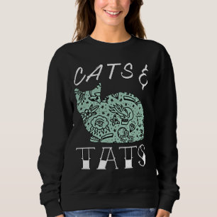 Niedliche Katzen und Katzen Tätowierungen Kunst,  Sweatshirt