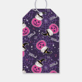 Niedliche Katzen und Kürbis Halloween Geburtstag Geschenkanhänger (Rückseite)