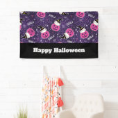 Niedliche Katzen und Kürbis Halloween-Muster Banner (Insitu)