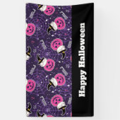 Niedliche Katzen und Kürbis Halloween-Muster Banner (Vertikal)