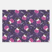 Niedliche Katzen und Kürbis Halloween-Muster Geschenkpapier Set (Vorderseite 3)