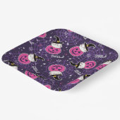 Niedliche Katzen und Kürbis Halloween-Muster Pappteller (Gewinkelt)