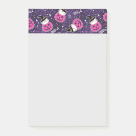 Niedliche Katzen und Kürbis Halloween-Muster Post-it Klebezettel