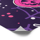 Niedliche Katzen und Kürbis Halloween-Muster Poster (Ecke)