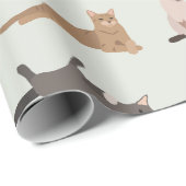 Niedliche Katzen und Pflanze Geschenkpapier (Rolleneckpunkt)