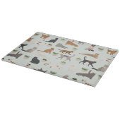 Niedliche Katzen und Pflanze Schneidebrett (Ecke)