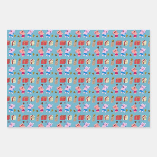 Niedliche Katzen und präsentiert handgefertigte Mu Geschenkpapier Set (Vorderseite 3)