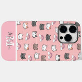 Niedliche Katzen und Regenbogenmonogramm Case-Mate iPhone Hülle (Rückseite (Horizontal))
