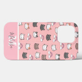 Niedliche Katzen und Regenbogenmonogramm Case-Mate iPhone Hülle (Rückseite (Horizontal))