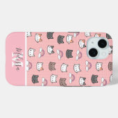 Niedliche Katzen und Regenbogenmonogramm Case-Mate iPhone Hülle (Rückseite (Horizontal))