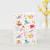 Niedliche Katzen und Spaß-Karte für Blume Karte (Gelbe Blume)