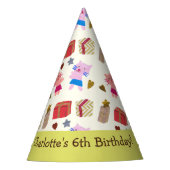 Niedliche Katzen und Vorkommen Gelbgrüner Kinderge Partyhütchen (Vorderseite)