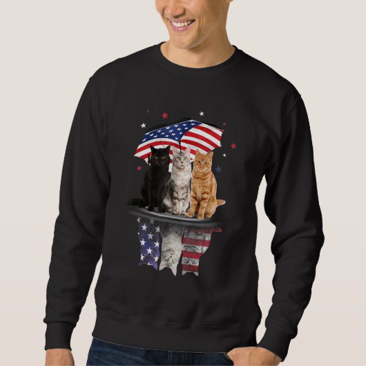 Niedliche Katzen unter amerikanischem Regenschirm, Sweatshirt (Vorderseite)