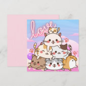 Niedliche Katzen-Urlaubskarte Feiertagskarte (Vorne/Hinten)