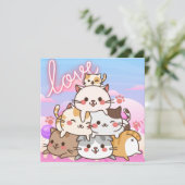 Niedliche Katzen-Urlaubskarte Feiertagskarte (Stehend Vorderseite)