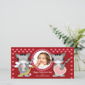 Niedliche Katzen Valentinstag Feiertagskarte (Stehend Vorderseite)