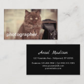 Niedliche Katzen-Vintager Kamera-Fotograf Visitenkarte (Vorne/Hinten)