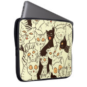 Niedliche Katzen Vintages Hintergrundbild Laptopschutzhülle (Vorne Rechts)