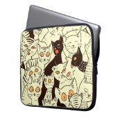 Niedliche Katzen Vintages Hintergrundbild Laptopschutzhülle (Vorderseite Links)