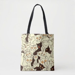 Niedliche Katzen Vintages Hintergrundbild Tasche