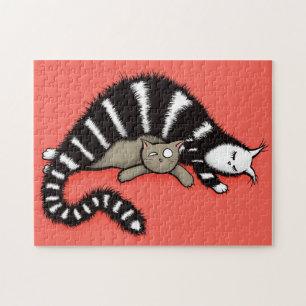 Niedliche Katzen von Mutter und Kind Puzzle