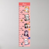 Niedliche Katzen-Wachstumstabelle Poster (Vorne)