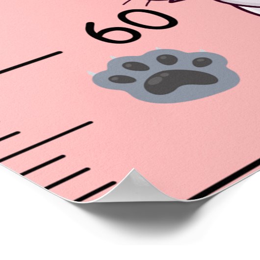 Niedliche Katzen-Wachstumstabelle Poster (Ecke)
