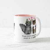Niedliche Katzen - wahre Liebe Zweifarbige Tasse (VorderseiteRechts)