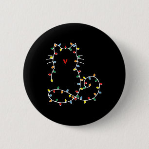 Niedliche Katzen Weihnachten Lichter frohe Catmas Button