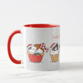 Niedliche Katzen Weihnachten Tasse (Links)