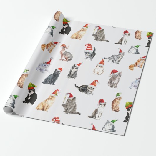 Niedliche Katzen Weihnachtswrapping Papier Geschenkpapier (Ungerollt)