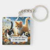 Niedliche Katzen Wildblume Garden Acryl Schlüssela Schlüsselanhänger (Rückseite)